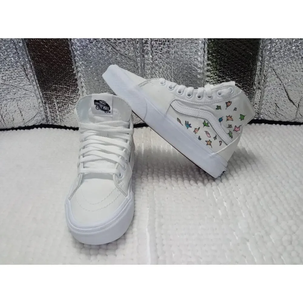VANS Sk8-Hi Tapered High Top White Women Canvas Sneakers Skate Size M 5.5 W 7